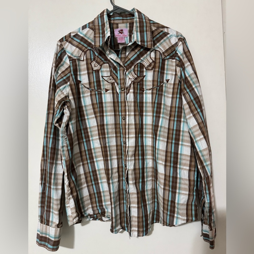 Wired Heart Retro Western Long Sleeved shirt XL